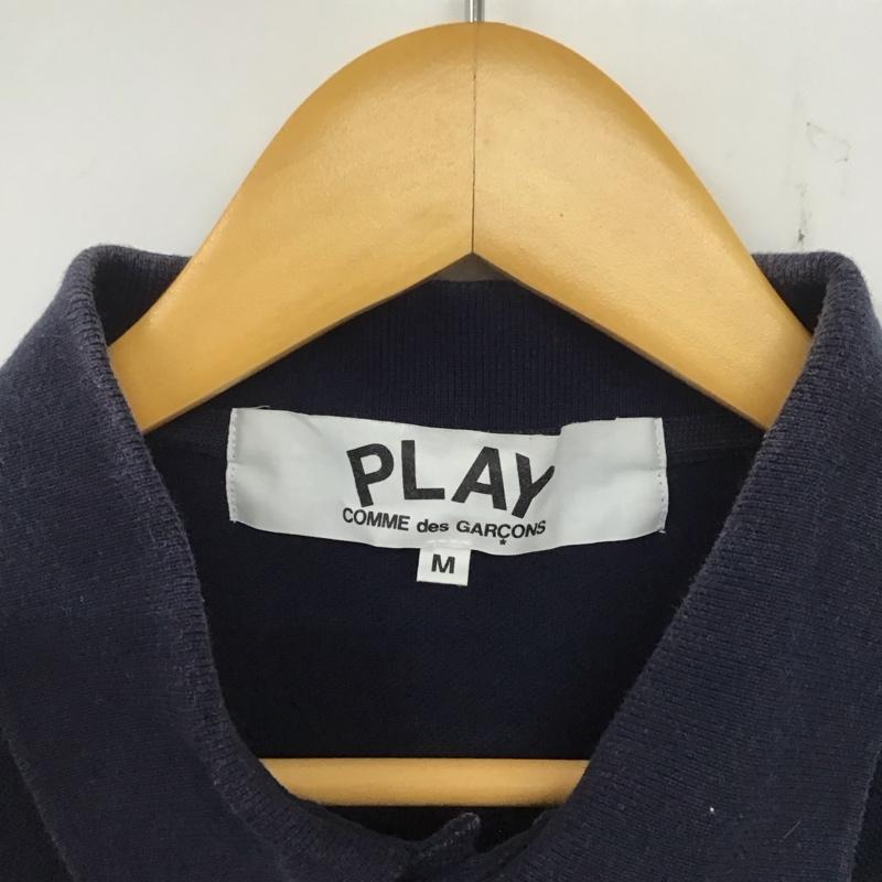 プレイコムデギャルソン PLAY COMME des GARCONS ポロシャツ 半袖 半袖ポロシャツ カラーシャツ 半袖カットソー M ロゴ、文字 紺 / ネイビー / メンズ USED 古着 中古 10135477