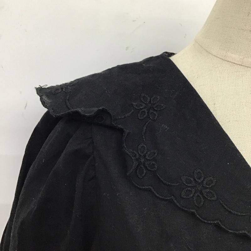 エヘカソポ ehka sopo シャツ、ブラウス 半袖 1710337 セーラーカラー FREE 刺繍 黒 / ブラック / レディース USED 古着 中古 10120420