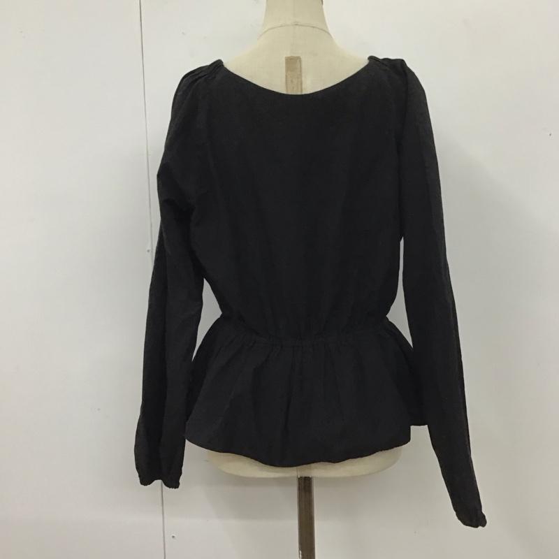 サニーレーベル Sonny Label カットソー 長袖 LA76-23K002 カシュクール シャーリングブラウス 前後着 FREE 無地 黒 / ブラック /  レディース USED 古着 中古 10112244