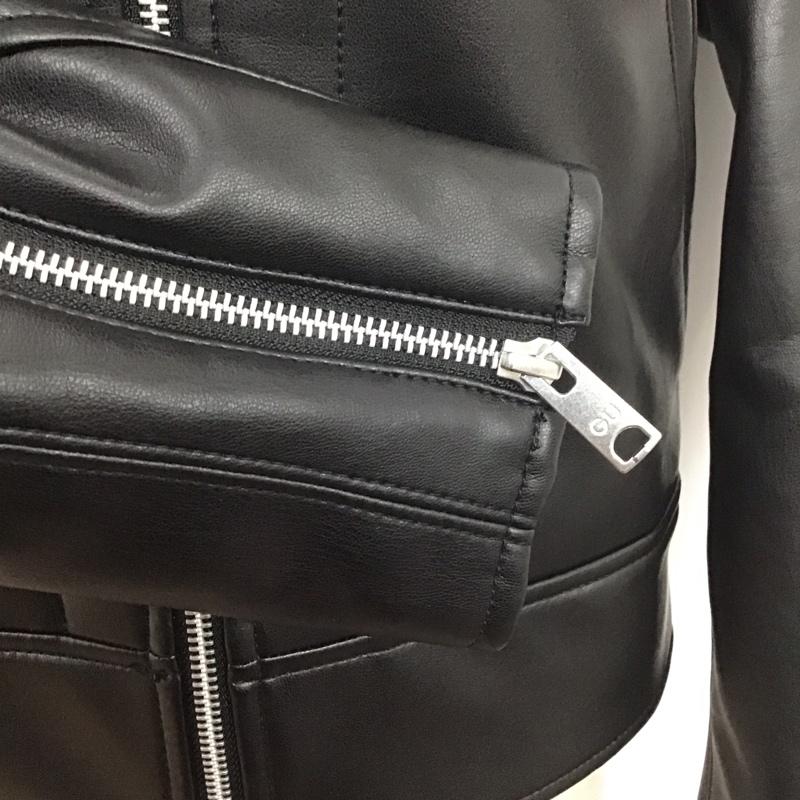 ジーユー GU ジャケット、上着 ジャンパー、ブルゾン 211-346520 フェイクレザージャケット ジップアップジャケット beautifulpaople コラボ M 無地 黒 / ブラック / レディース USED 古着 中古 10107715