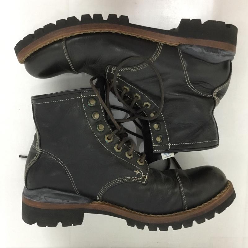 ビズビム VISVIM ブーツ ショートブーツ US10 レザー レースアップ US:10 無地 黒 / ブラック / メンズ USED 古着 中古 10130194