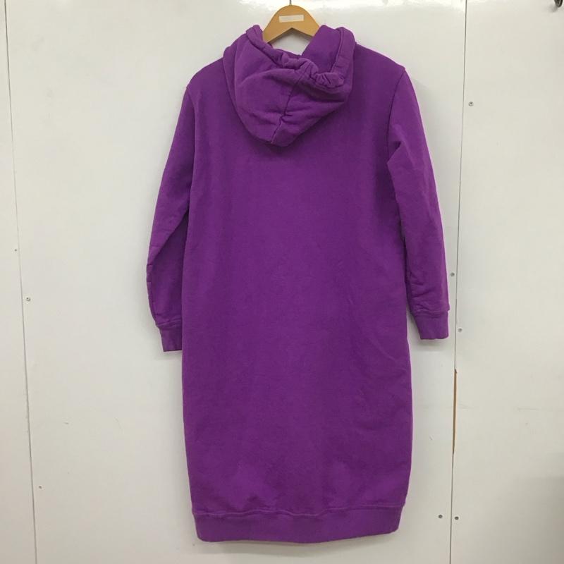 チャムス CHUMS ワンピース ロングスカート CH18-1281 ロゴロングパーカー ロングワンピース 裏起毛 M ロゴ、文字 紫 / パープル / レディース USED 古着 中古 10136039