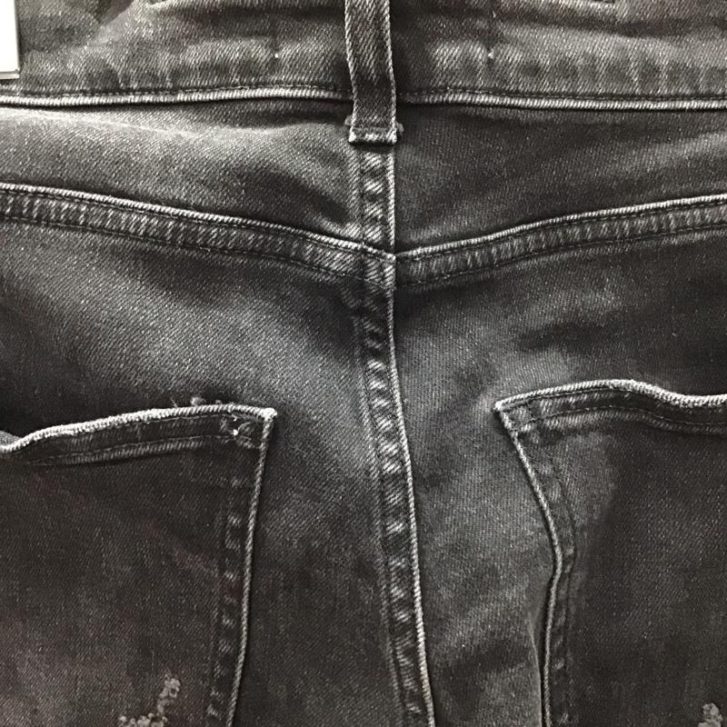 ザラ ZARA パンツ デニム、ジーンズ ダメージデニム 40 無地 黒 / ブラック /  メンズ USED 古着 中古 10123406