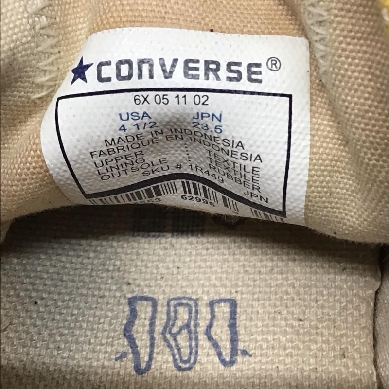 コンバース CONVERSE スニーカー スニーカー 23.5cm 6X 05 11 02 1R449 ローカット 23.5cm 23.5cm ロゴ、文字 黄 / イエロー / X オフホワイト / オフホワイト / レディース USED 古着 中古 10118777
