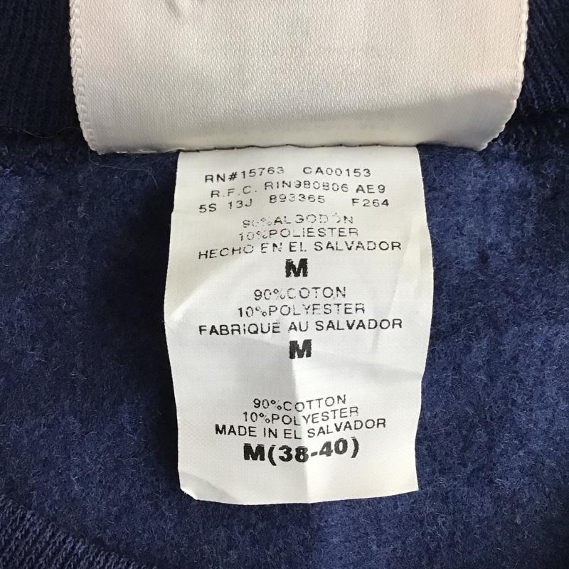 ヘインズ HANES トレーナー 長袖 長袖トレーナー スウェット クルーネック リブスウェットカットソー M ロゴ、文字 紺 / ネイビー /  メンズ USED 古着 中古 10118267