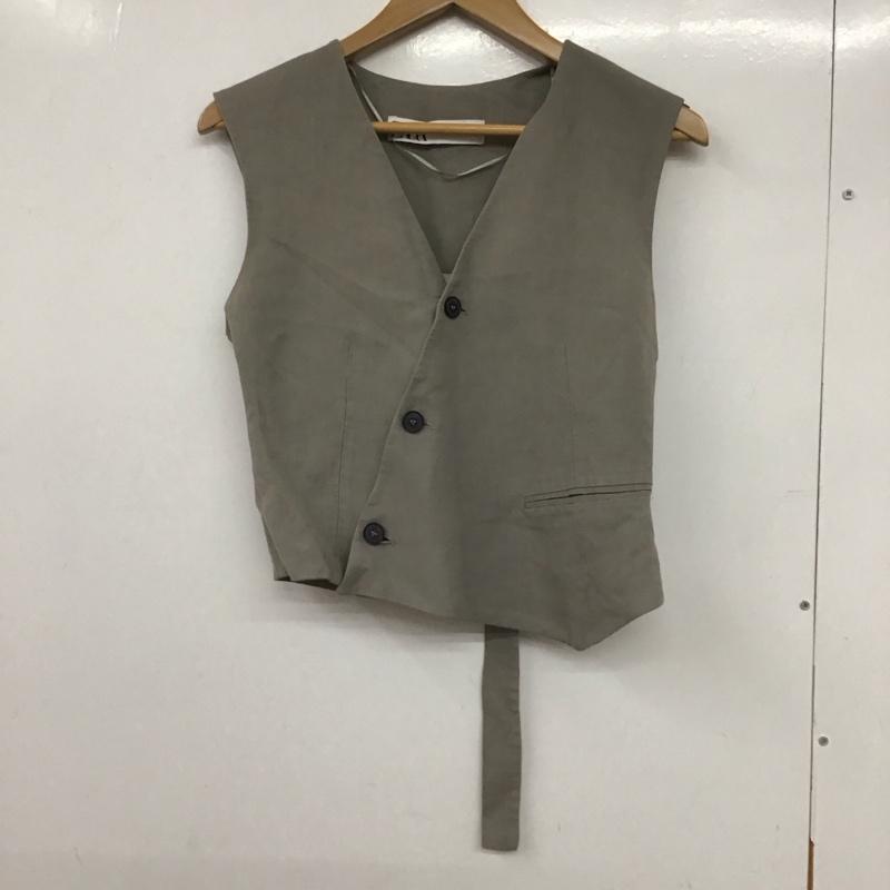 ザラ ZARA ベスト ベスト ベスト ノースリーブカットソー 前ボタン XS 無地 灰 / グレー / レディース USED 古着 中古 10132940