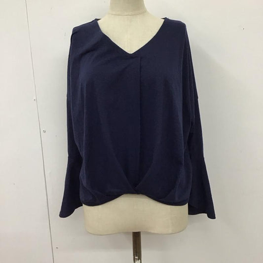 セシルマクビー CECIL McBEE カットソー 七分袖 M 無地 紺 / ネイビー /  レディース USED 古着 中古 10114011