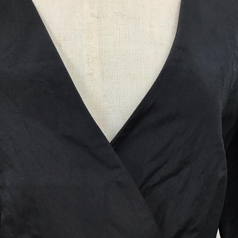 ザラ ZARA カットソー 半袖 7982 201 800 パフスリーブ カシュクール S 無地 黒 / ブラック / レディース USED 古着 中古 10120344