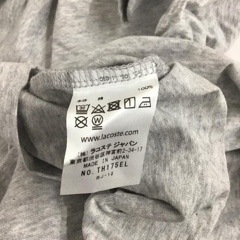 ラコステ LACOSTE Tシャツ 半袖 半袖カットソー プリントTシャツ クルーネックカットソー 3 ロゴ、文字 灰 / グレー / メンズ USED 古着 中古 10128727