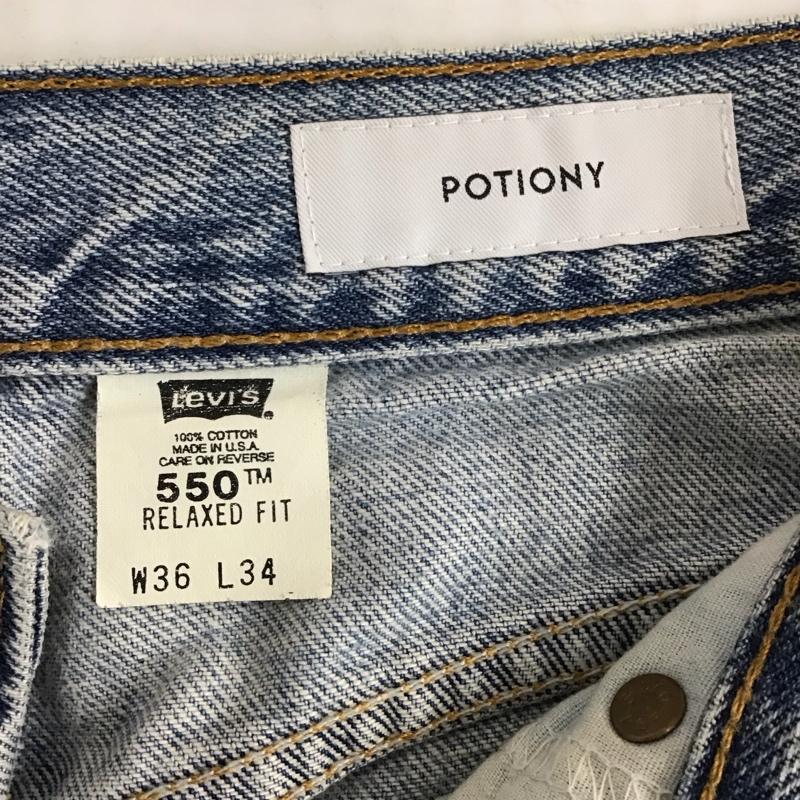 リーバイス Levi s パンツ デニム、ジーンズ デニムパンツ ストレートパンツ ワイドパンツ カジュアルパンツ リメイク 36 無地 インディゴ / インディゴ / メンズ USED 古着 中古 10109764