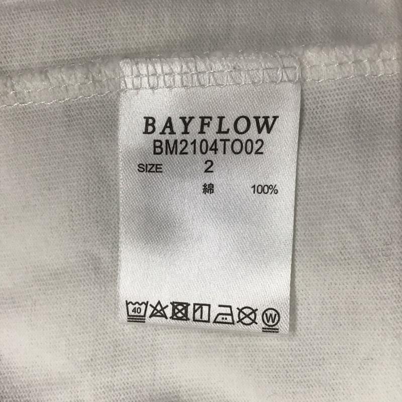 ベイフロー BAYFLOW Tシャツ 半袖 半袖カットソー プリントTシャツ クルーネックカットソー 2 ロゴ、文字 白 / ホワイト / メンズ USED 古着 中古 10116176