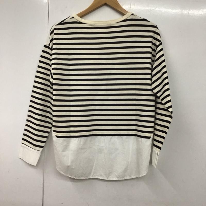 ルカ/レディラックルカ LUCA/LADY LUCK LUCA Tシャツ 長袖 ボーダー柄 白 / ホワイト / X 黒 / ブラック / レディース USED 古着 中古 10130235