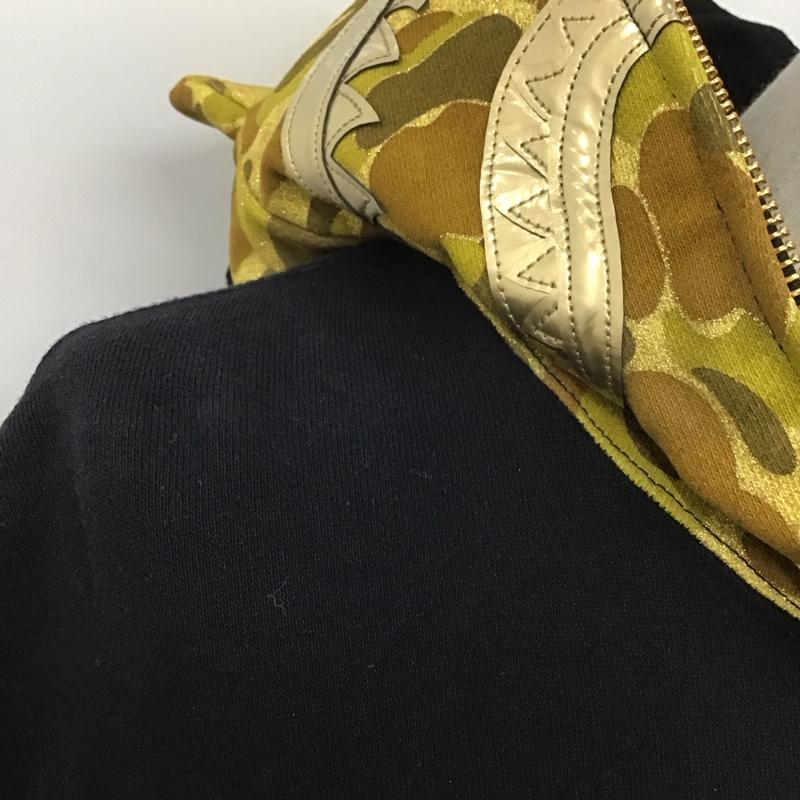 アベイシングエイプ A BATHING APE パーカー 長袖 長袖パーカー フード付きパーカー プリントスウェット トレーナー ジップアップパーカー XXL ロゴ、文字 黒 / ブラック / メンズ USED 古着 中古 10107439