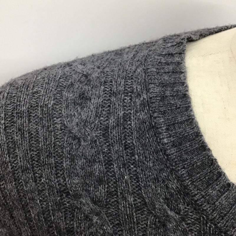 アバクロンビーアンドフィッチ ABERCROMBIE&FITCH ニット、セーター 長袖 長袖ニットカットソー ニット セーター クルーネックニット M ロゴ、文字 灰 / グレー / メンズ USED 古着 中古 10123893