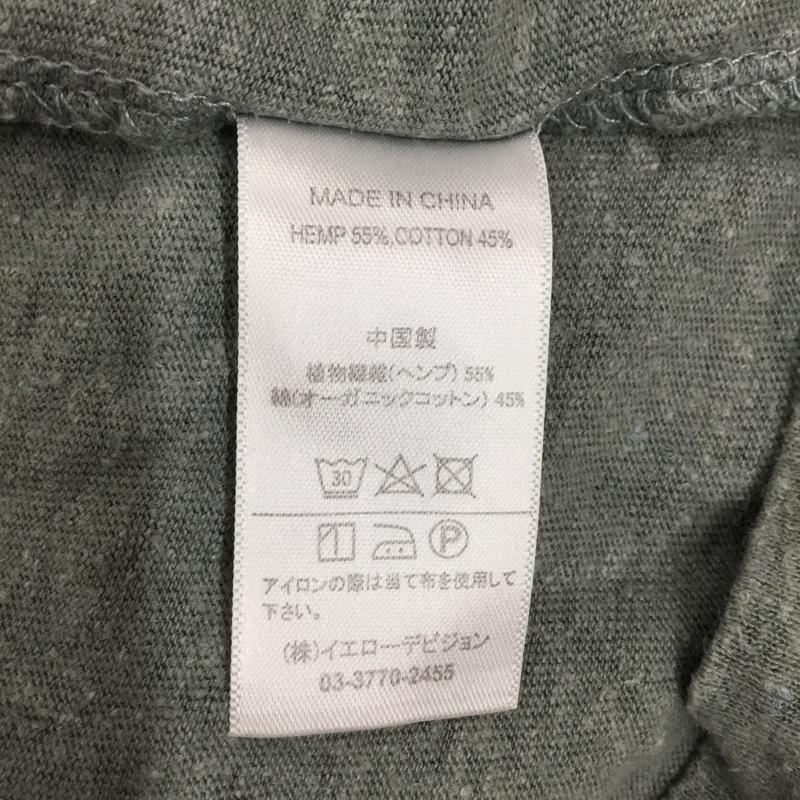 ゴーヘンプ GOHEMP Tシャツ 半袖 クルーネック 胸ポケット オーガニックコットン L 無地 灰 / グレー / メンズ USED 古着 中古 10119803
