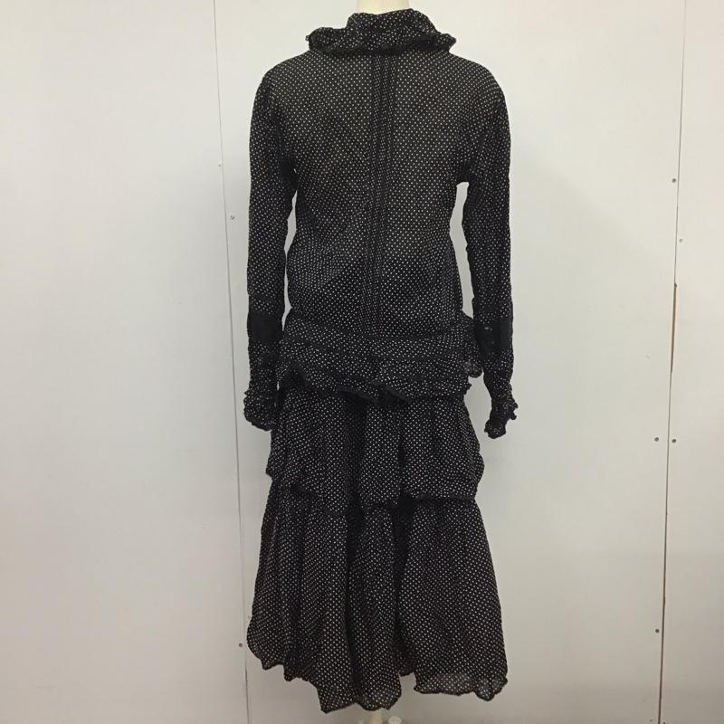 ピンクハウス PINK HOUSE セットアップ セットアップ PO141FB13 フリル ブラウス スカート ドット 黒 / ブラック / レディース USED 古着 中古 10133309