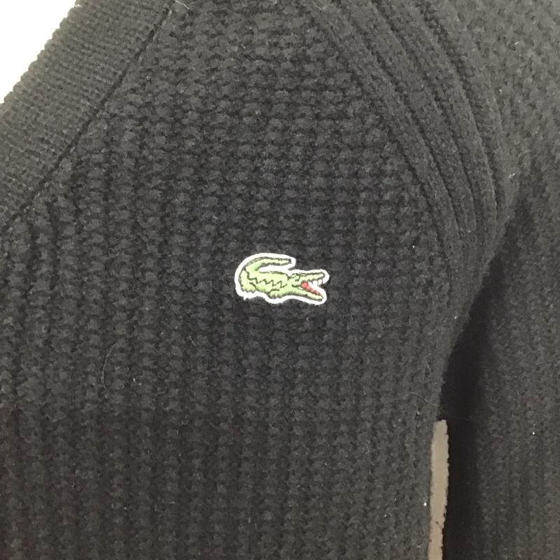 ラコステ LACOSTE カーディガン 長袖 長袖ニットカーディガン リブニットカーディガン 前ボタン 4 ロゴ、文字 黒 / ブラック / メンズ USED 古着 中古 10123806
