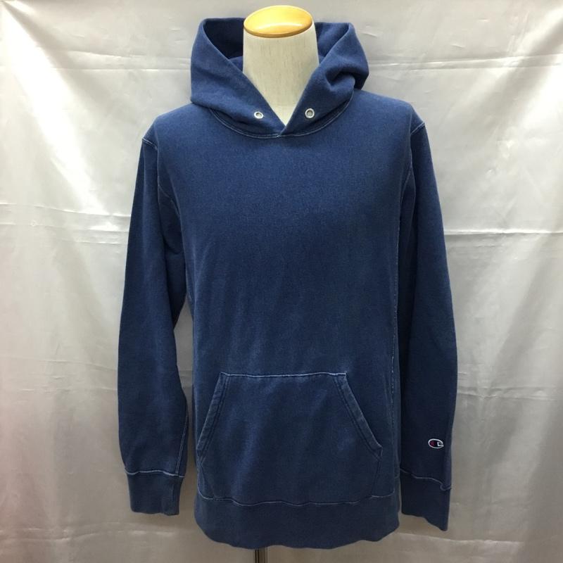 チャンピオン Champion パーカー 長袖 長袖パーカー フード付きパーカー プリントスウェット トレーナー XL 無地 青 / ブルー / メンズ USED 古着 中古 10108459