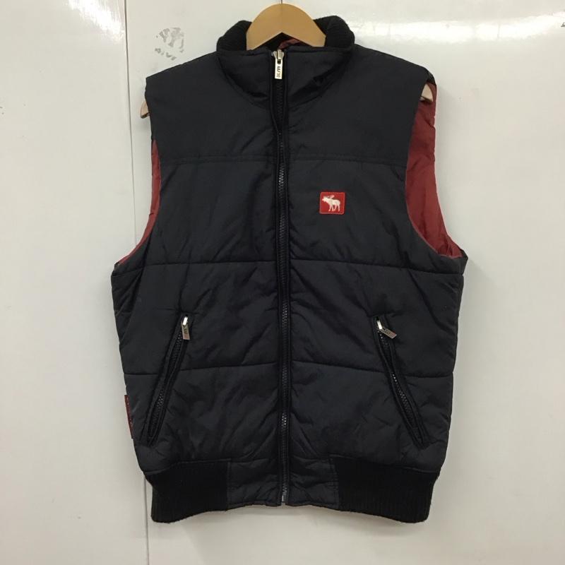 アバクロンビーアンドフィッチ ABERCROMBIE&FITCH ベスト ベスト ジップアップベスト ダウンベスト ノースリーブ M ロゴ、文字 紺 / ネイビー / メンズ USED 古着 中古 10128692
