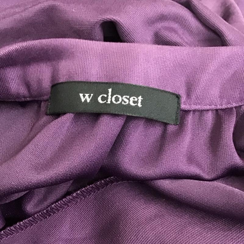 ダブルクローゼット w closet ワンピース ロングスカート 303874 Vネック ウエストドロストワンピース 長袖 無地 紫 / パープル / レディース USED 古着 中古 10112141