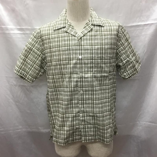 アダムエロペ ADAM ET ROPE  シャツ、ブラウス 半袖 gmg-09120-a 半袖シャツ カラーシャツ 半袖カットソー チェックシャツ M チェック 白 / ホワイト / X カーキ / カーキ /  メンズ USED 古着 中古 10109325