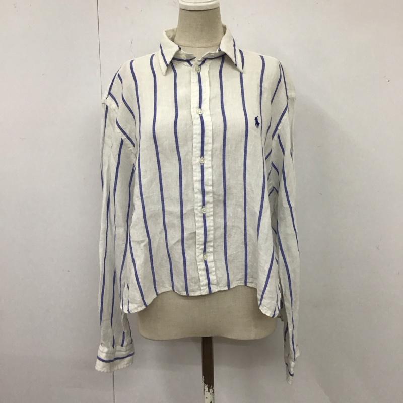 ポロラルフローレン POLO RALPH LAUREN シャツ、ブラウス 長袖 長袖シャツ ストライプシャツ カラーシャツ 長袖カットソー XXS ストライプ 白 / ホワイト / レディース USED 古着 中古 10115987
