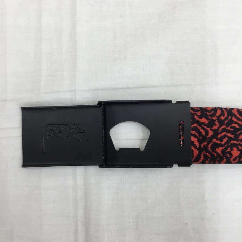 ステューシー STUSSY ベルト・バックル ベルト FREE 総柄 赤 / レッド / X 黒 / ブラック / メンズ USED 古着 中古 10138274