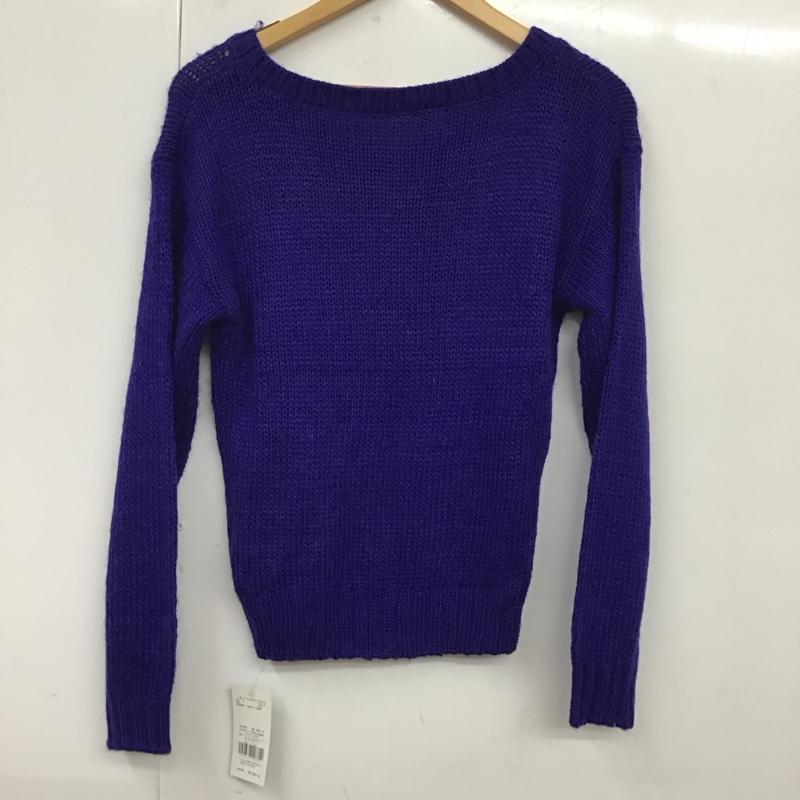 セシルマクビー CECIL McBEE ニット、セーター 長袖 長袖ニットカットソー ニット セーター クルーネックニット M 青 / ブルー / レディース USED 古着 中古 10117891