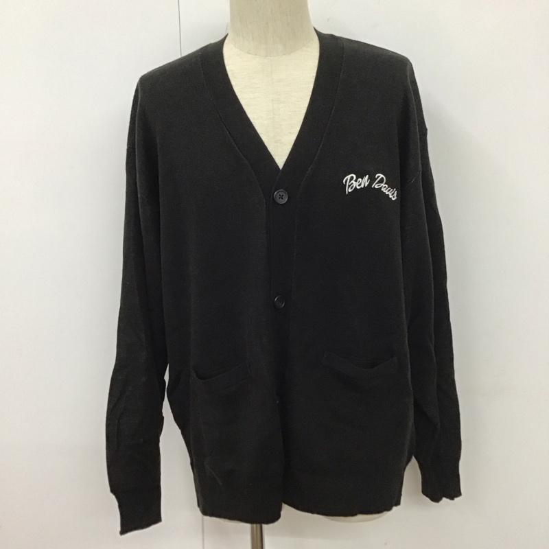 ベンデイビス BEN DAVIS カーディガン 長袖 I-23380040 DiceKnitCardigan ビッグシルエット オーバーサイズ トップス ニットカーディガン L ロゴ、文字 黒 / ブラック / メンズ USED 古着 中古 10111621
