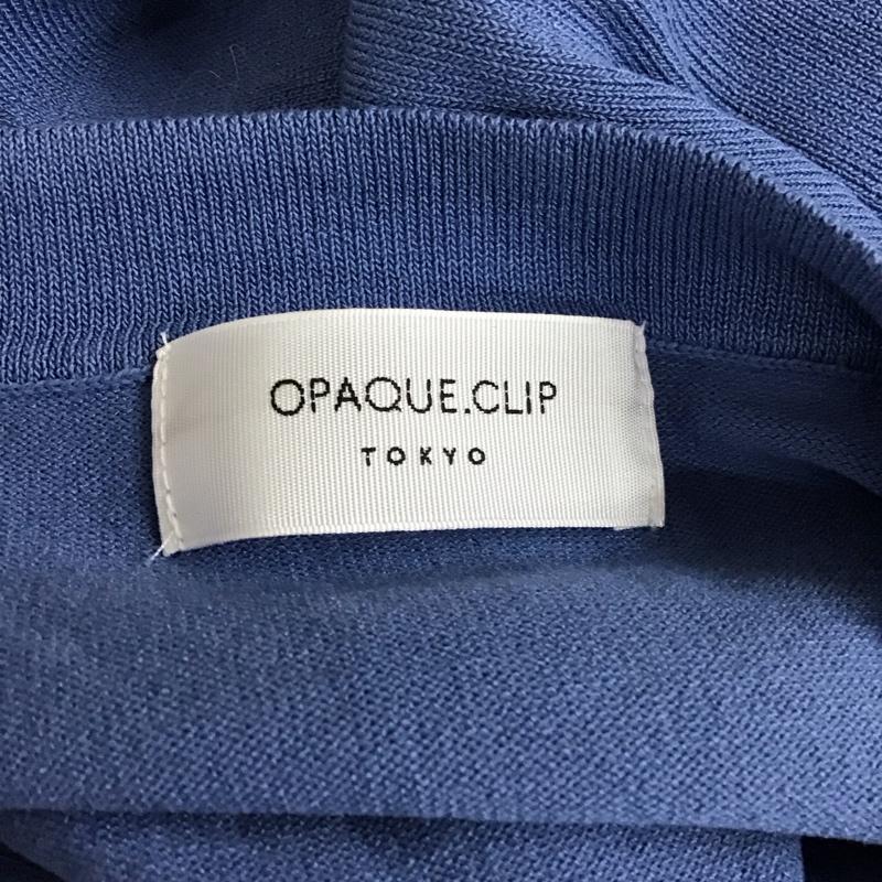 オペークドットクリップ OPAQUE.CLIP カットソー 半袖 半袖カットソー クルーネックカットソー 38 無地 青 / ブルー / レディース USED 古着 中古 10115914
