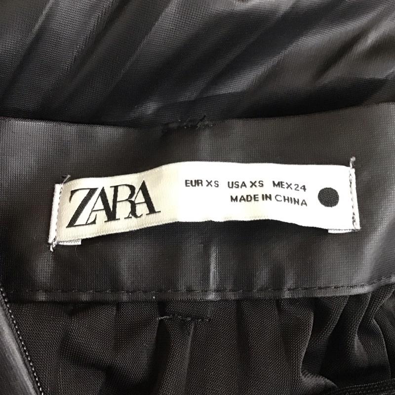 ザラ ZARA スカート ロングスカート 2969 278 800 フェイクレザー プリーツ XS 無地 黒 / ブラック / レディース USED 古着 中古 10109736