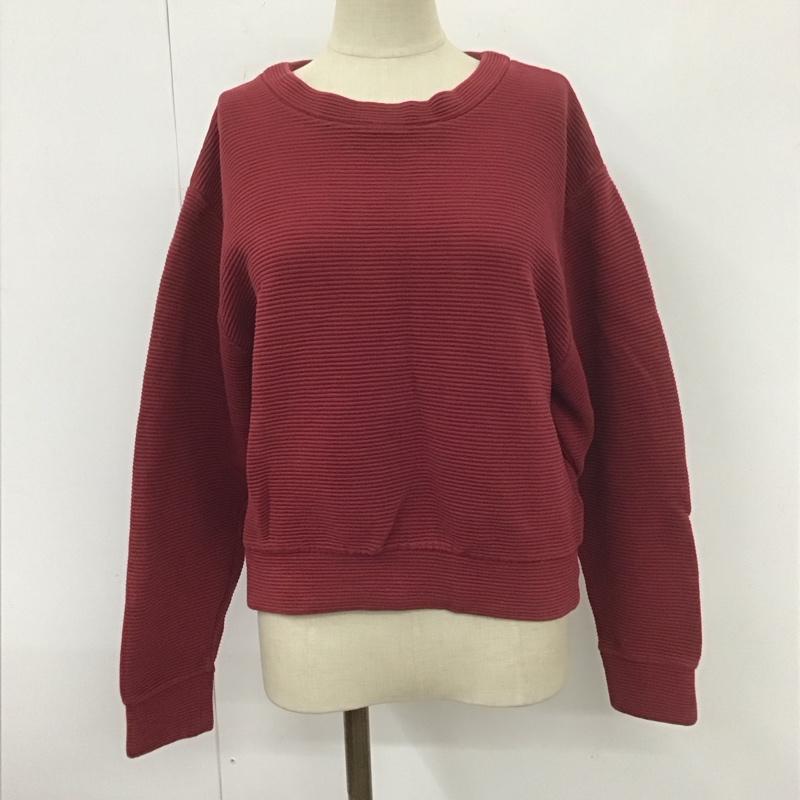 エモダ EMODA トレーナー 長袖 M 無地 えんじ / ワインレッド / レディース USED 古着 中古 10108107
