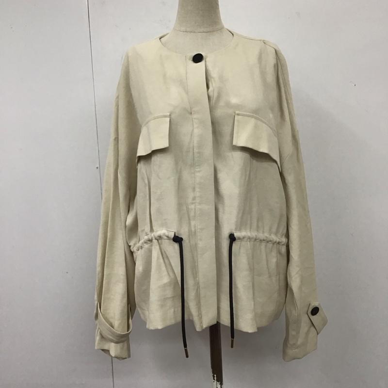 ザラ ZARA ジャケット、上着 ジャケット、ブレザー ノーカラー ドロスト M 無地 アイボリー / アイボリー / レディース USED 古着 中古 10113496