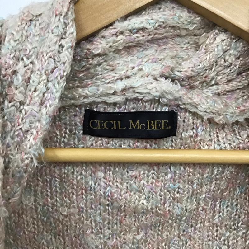 セシルマクビー CECIL McBEE カーディガン 長袖 長袖カーディガン 長袖カットソー ノーカラージャケット 前開カーディガン M 無地 マルチカラー / マルチカラー / レディース USED 古着 中古 10117894