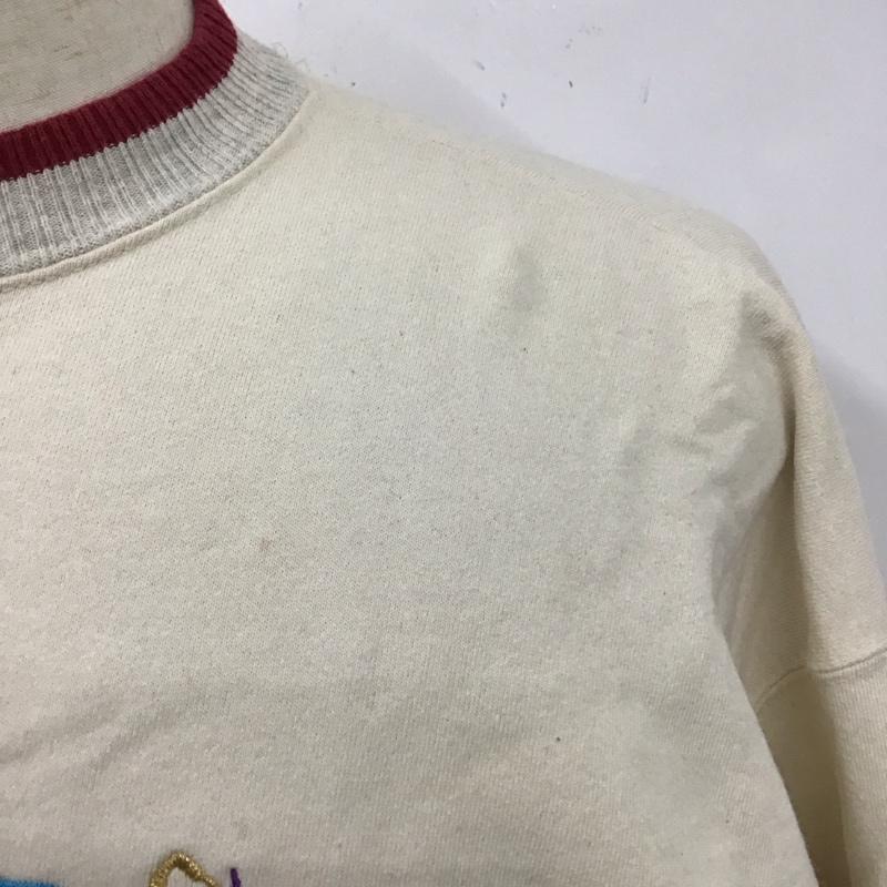 古着 USED トレーナー 長袖 長袖トレーナー スウェット クルーネック リブスウェットカットソー L ロゴ、文字 ベージュ / ベージュ /  メンズ USED 古着 中古 10116649