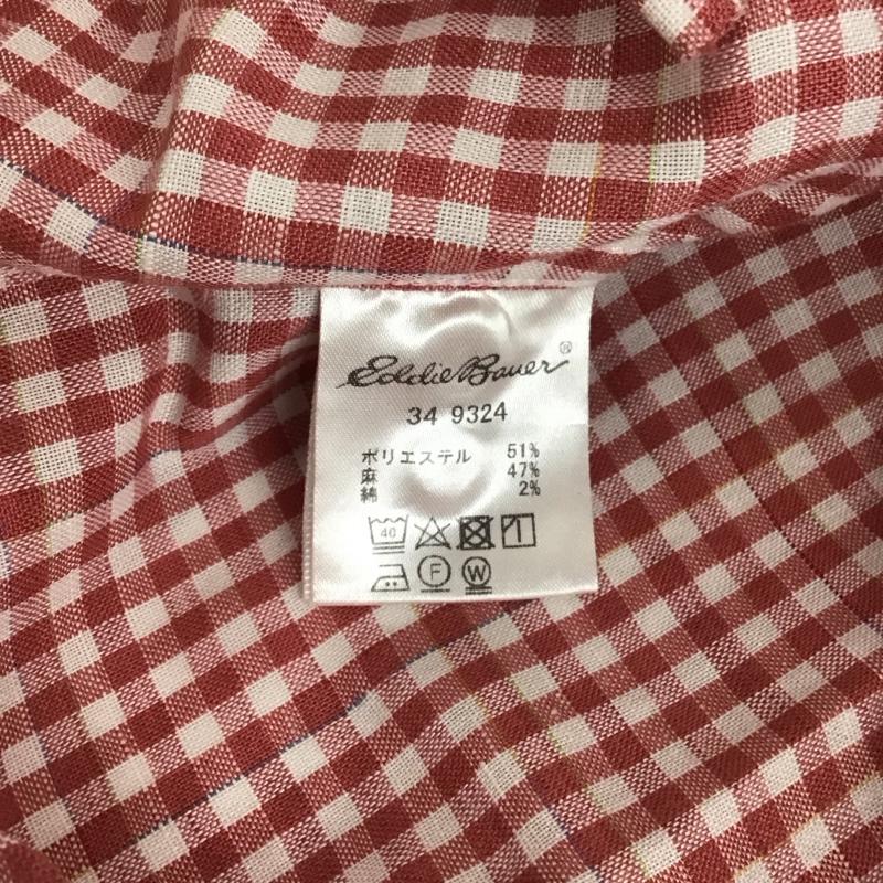エディーバウアー Eddie Bauer シャツ、ブラウス 半袖 ボタンダウン 胸ポケット S チェック 白 / ホワイト / X 桃 / ピンク / メンズ USED 古着 中古 10112917