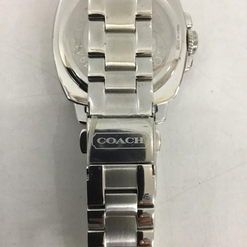 コーチ COACH 腕時計 アナログ(クォーツ式) 14501535 ボーイフレンド 箱有 ロゴ、文字 銀 / シルバー / レディース USED 古着 中古 10127316