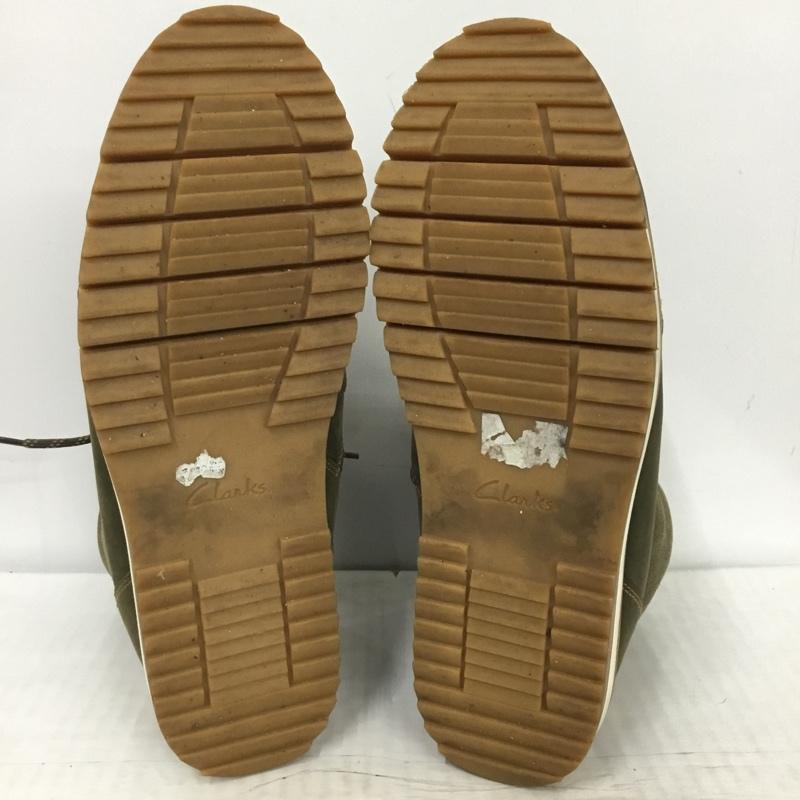 クラークス Clarks ブーツ ショートブーツ 61384438 レースアップブーツ ファスナー UK8 US:9 ロゴ、文字 カーキ / カーキ / メンズ USED 古着 中古 10124189