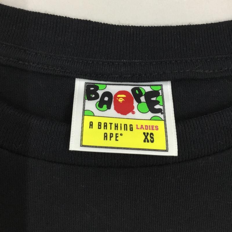アベイシングエイプ A BATHING APE Tシャツ 半袖 クルーネック XS プリント 黒 / ブラック / レディース USED 古着 中古 10113809