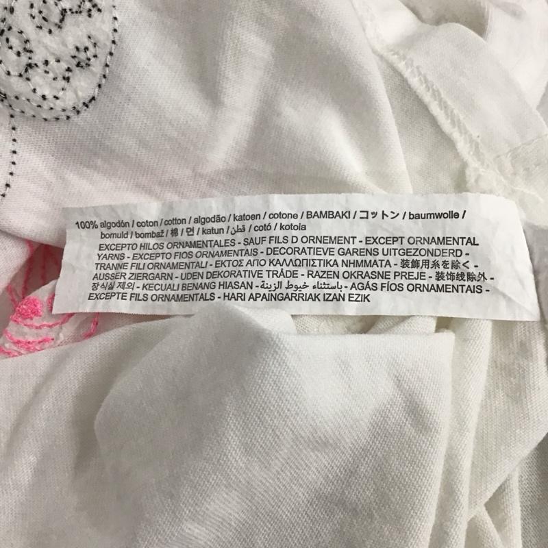 ザラ ZARA Tシャツ 半袖 半袖カットソー プリントTシャツ クルーネックカットソー S プリント 白 / ホワイト / レディース USED 古着 中古 10136763