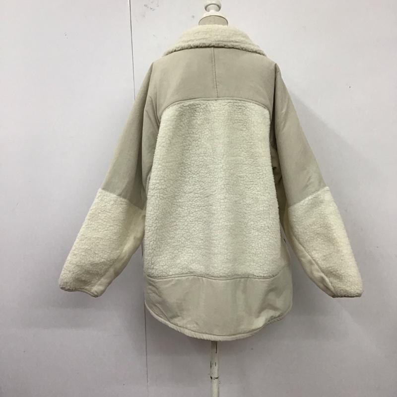 ニコアンド niko and... ジャケット、上着 ジャケット、ブレザー NKN36741AD ボア フリース M ロゴ、文字 白 / ホワイト / レディース USED 古着 中古 10120865