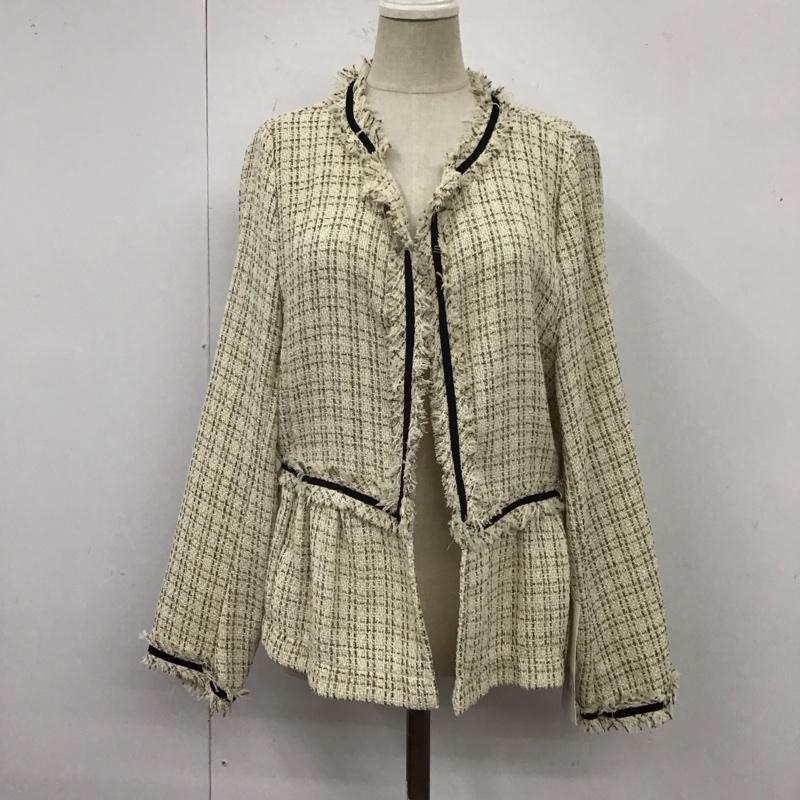 ザラ ZARA ジャケット、上着 ジャケット、ブレザー 長袖ジャケット ノーカラージャケット 前開きジャケット M 総柄 マルチカラー / マルチカラー / レディース USED 古着 中古 10121666