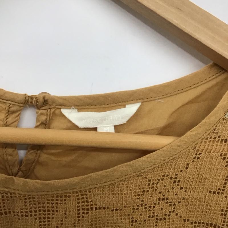 スタディオクリップ studio CLIP カットソー 半袖 半袖カットソー カジュアルシャツ クルーネックカットソー M 花柄 X 刺繍 橙 / オレンジ / レディース USED 古着 中古 10135799