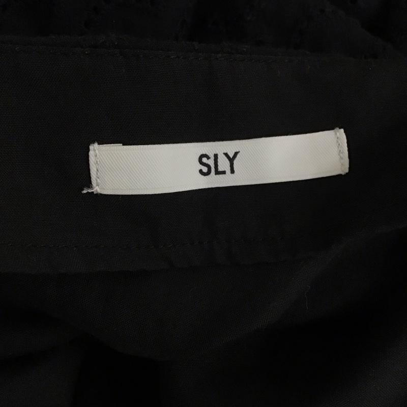 スライ SLY シャツ、ブラウス 半袖 030dsz30-3500 TUCKSLEEVECOTTONLACEトップス 半袖シャツ フレアシャツ 2 無地 黒 / ブラック / レディース USED 古着 中古 10115972