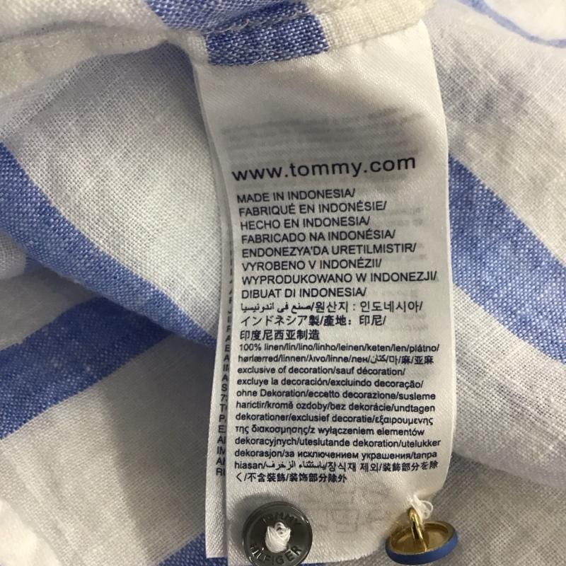 トミーヒルフィガー TOMMY HILFIGER シャツ、ブラウス 長袖 4 ワンポイント 白 / ホワイト / X 青 / ブルー / レディース USED 古着 中古 10139140