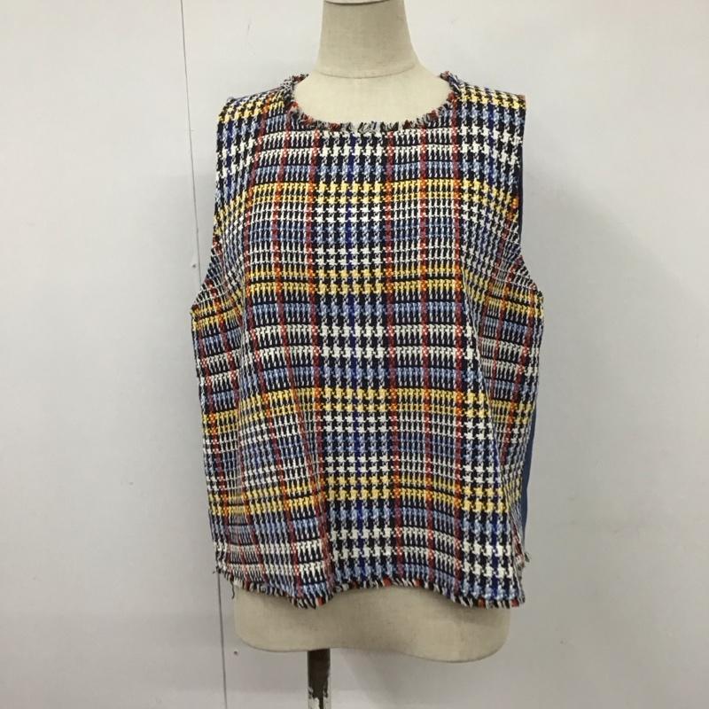 ザラベーシック ZARA BASIC ベスト ベスト ノースリーブカットソー プルオーバー ベスト タンクトップ L 総柄 マルチカラー / マルチカラー / レディース USED 古着 中古 10109255