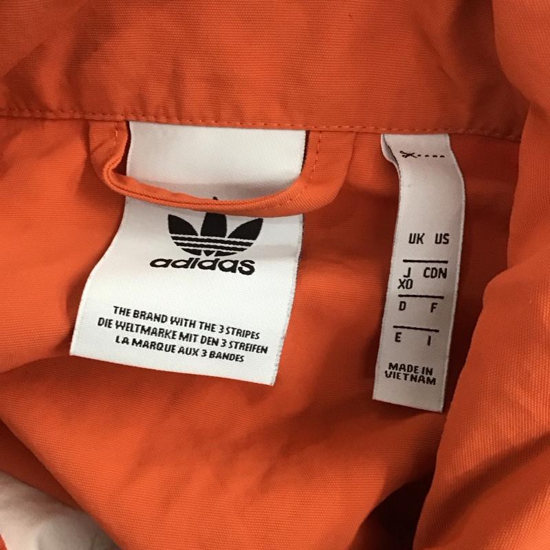 アディダス adidas ジャケット、上着 ジャケット、ブレザー dv3171 コーチジャケット ジップアップジャケット スポーツウェア ロゴ、文字 白 / ホワイト / X 橙 / オレンジ / メンズ USED 古着 中古 10123960