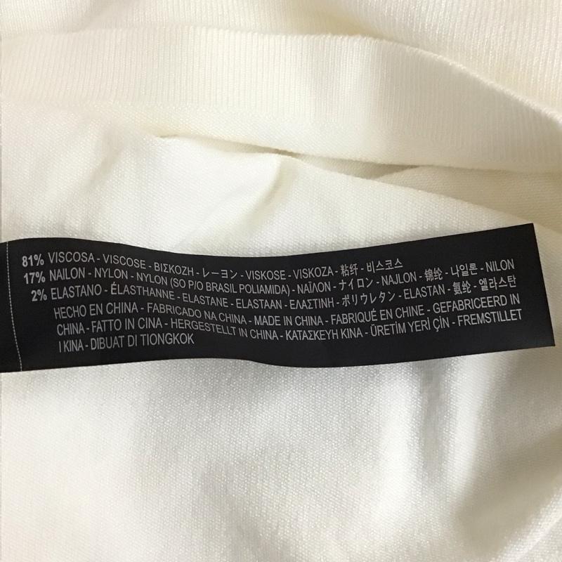 ザラ ZARA ニット、セーター 半袖 半袖ニットカットソー クルーネックカットソー 半袖セーター M 無地 白 / ホワイト / レディース USED 古着 中古 10116427