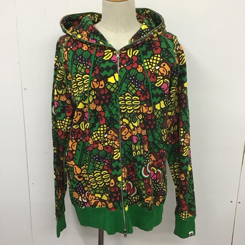 アベイシングエイプ A BATHING APE パーカー 長袖 ジップアップパーカー 長袖パーカー フード付きパーカー プリントスウェット XL プリント マルチカラー / マルチカラー / メンズ USED 古着 中古 10107395