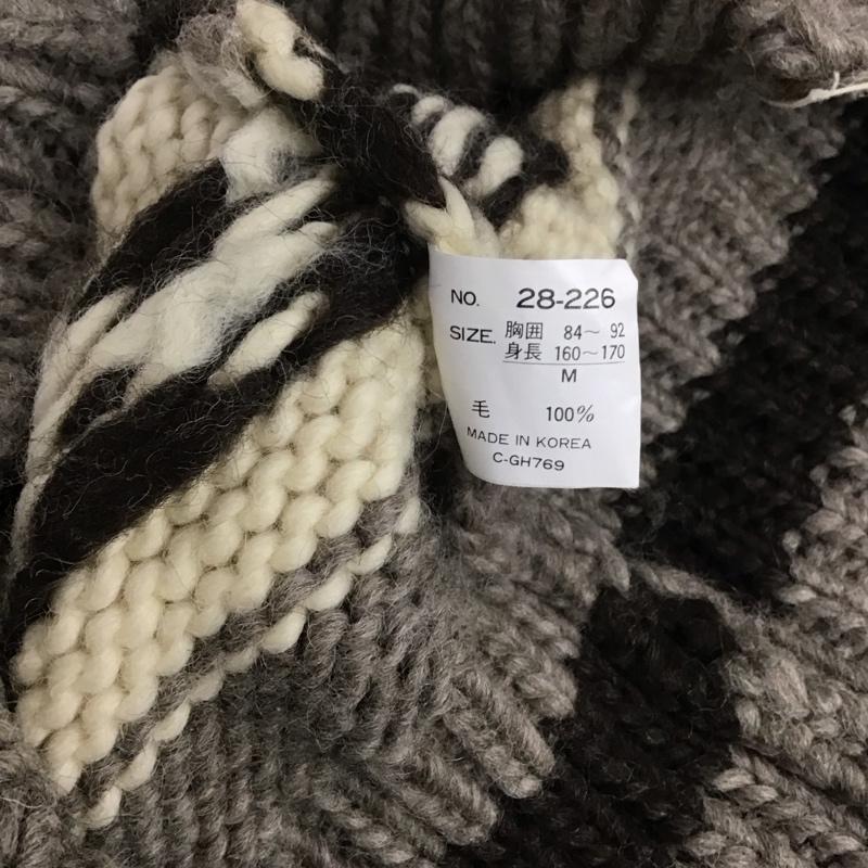 古着 USED カーディガン 長袖 ジップアップニットジャケット 長袖ニットジャケット M プリント マルチカラー / マルチカラー / メンズ USED 古着 中古 10142366